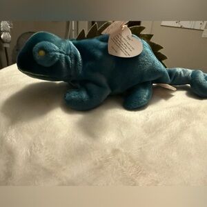 Rare Ty Original Beanie Baby Rainbow 1997 Retired W TRUE Errors / Iggy Fabric